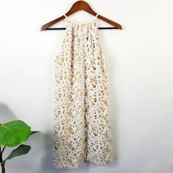 Yaygodfrey Lace Halter Dress Sleeveless Party Cocktail Mini Dress Size 4 - Picture 8 of 9